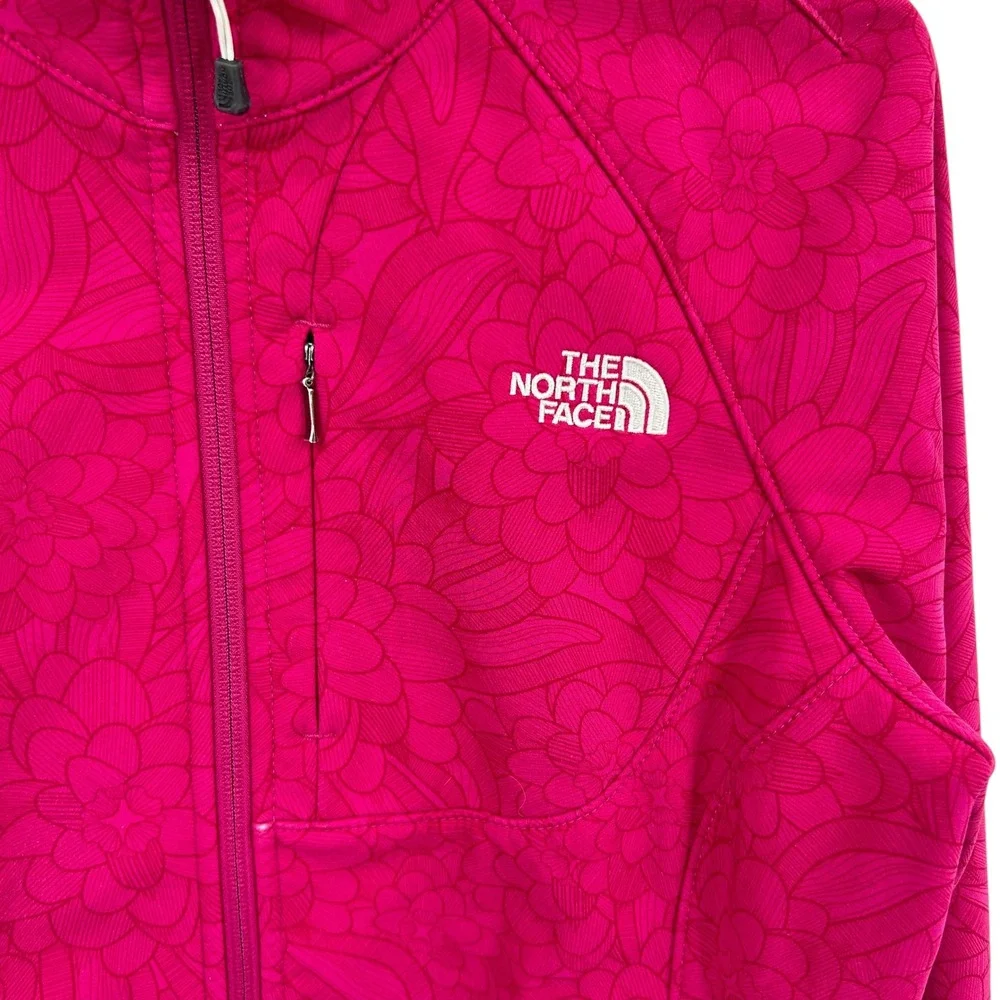 The North Face Apex Bionic Jacket Full Zip M Pink Floral Softshell Hiking Fleece